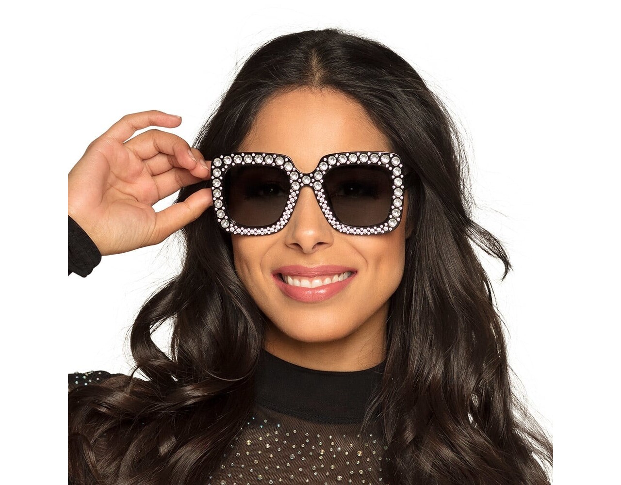 Partywinkel - Glitter Partybrille Schwarz