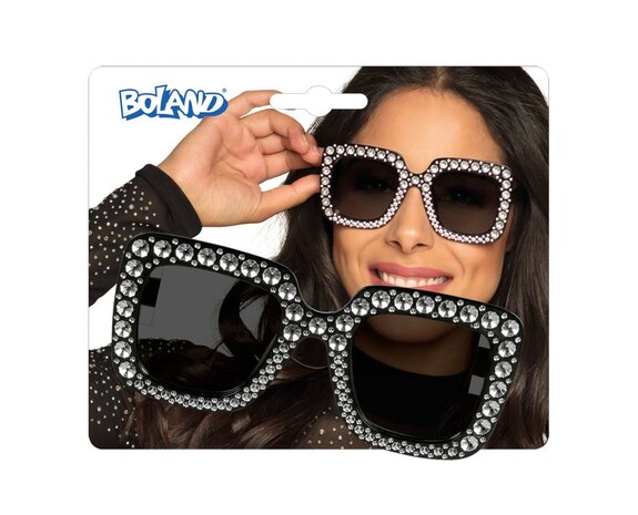 Schwarz Glitter - Partybrille Partywinkel