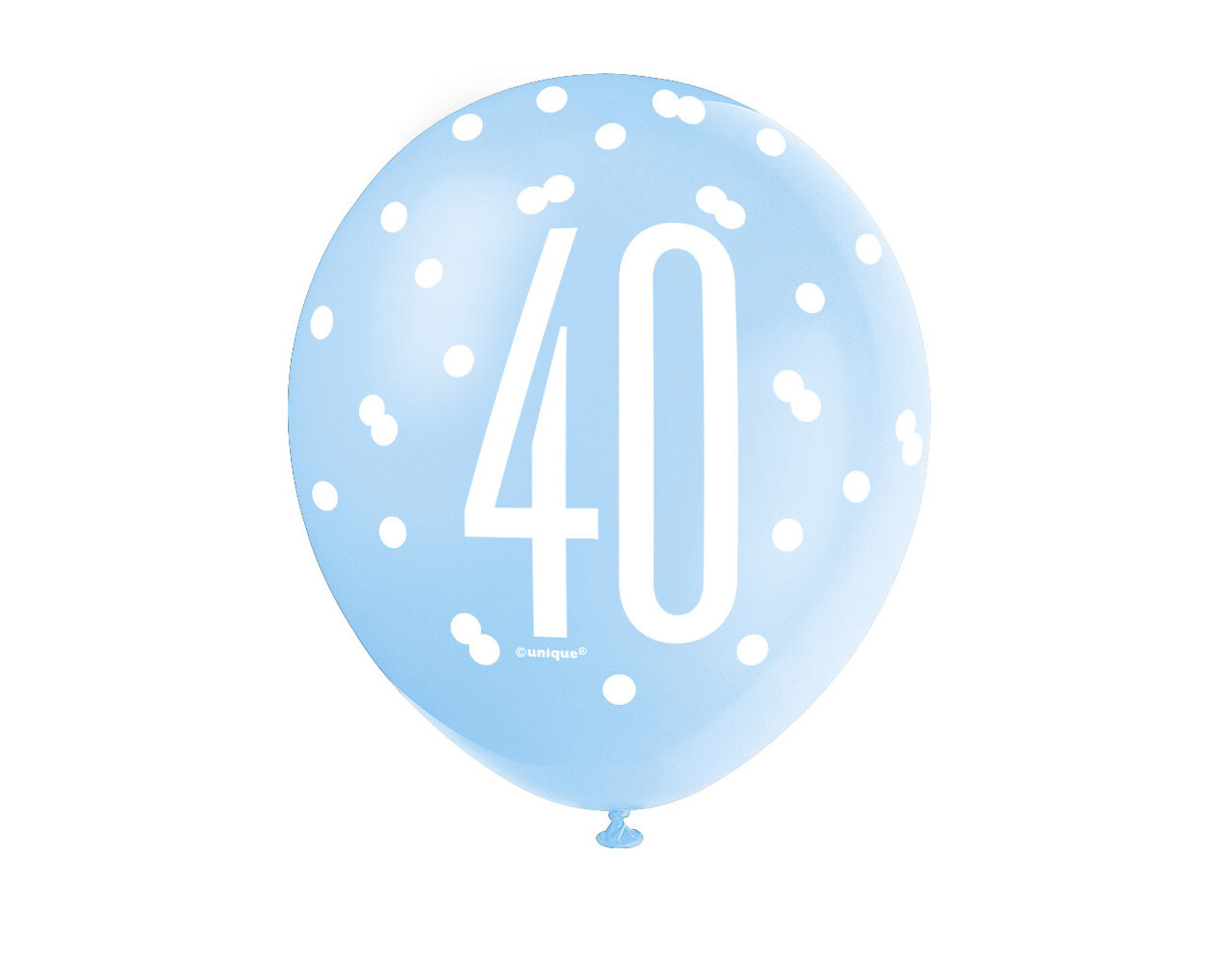 Luftballons 40 Jahre Dots Blau 30cm 6Stk - Partywinkel