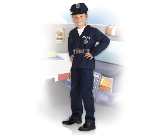 Polizei-Anzug Kind Blau - Partywinkel