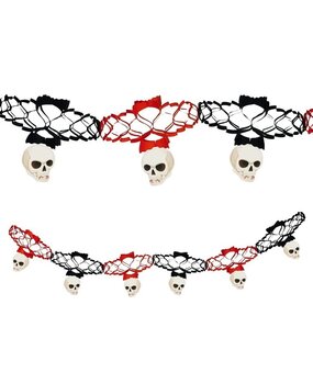 Halloween-Girlande Totenkopf-Anhänger 2m - Partywinkel