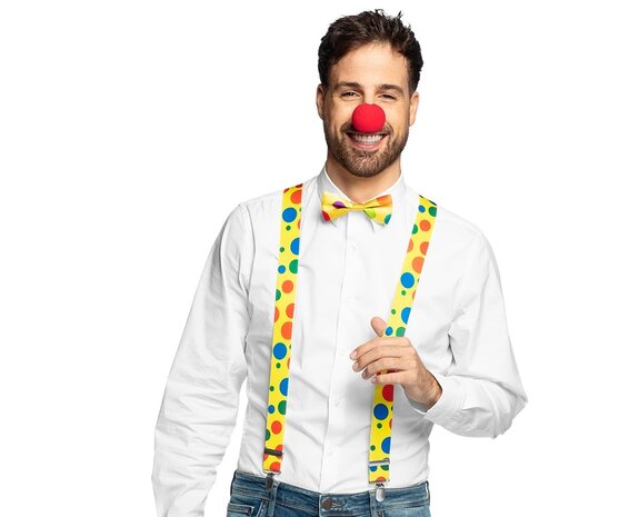 Clown Clownsnase, Fliege und Hosenträger - Partywinkel