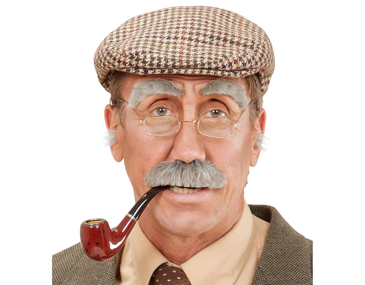 Lusofie Schnurrbart Set 3-teilig - Selbstklebende Fake Bärte & Augenbrauen Für Cosplay & Halloween