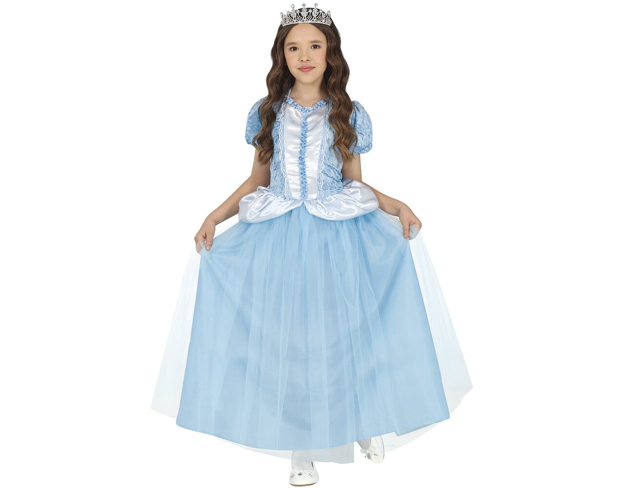 Aoiviss Prinzessin Kostüm Blau – Langarm Mit Pailletten & Umhang, Für Mädchen 3-10 Jahre
