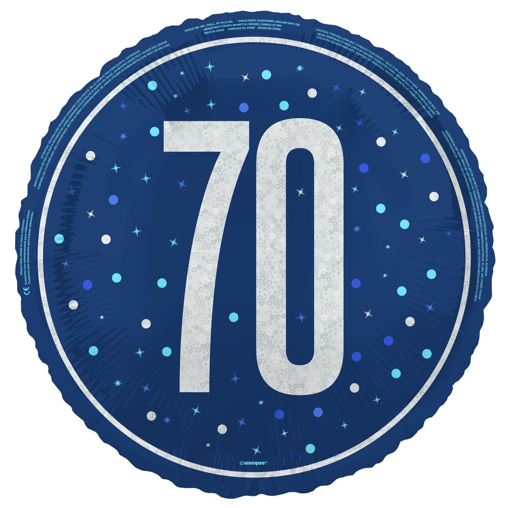 18 GLITZ Blau 70 Prisma Folienballon Rund Partywinkel 18-glitz-blau-70-prisma-folienballon-rund-partywinkel