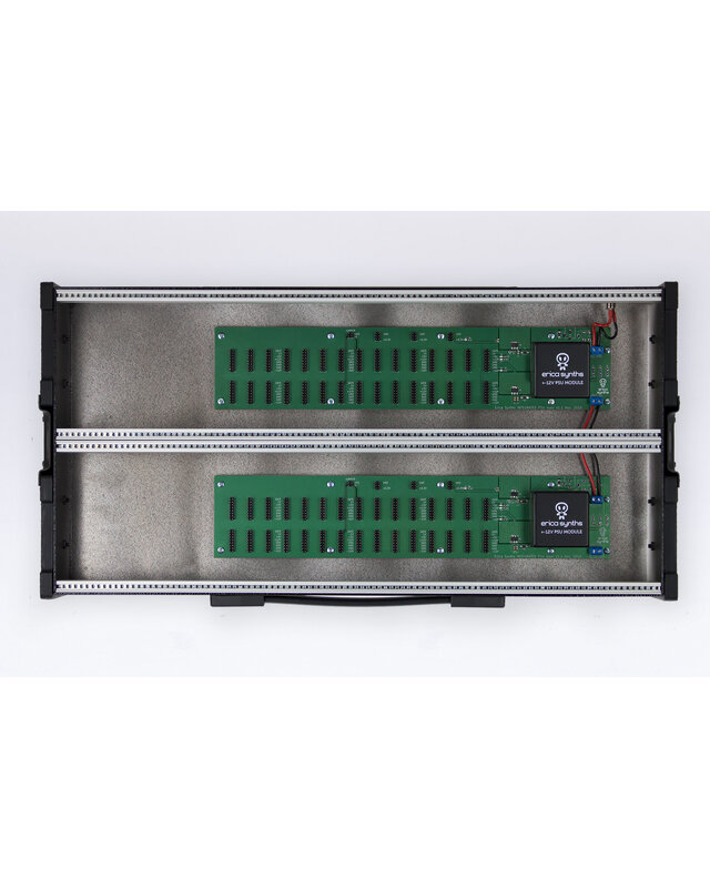 Erica Synths 2 x 104HP Aluminium travel case with integrated PSU (EU plug)