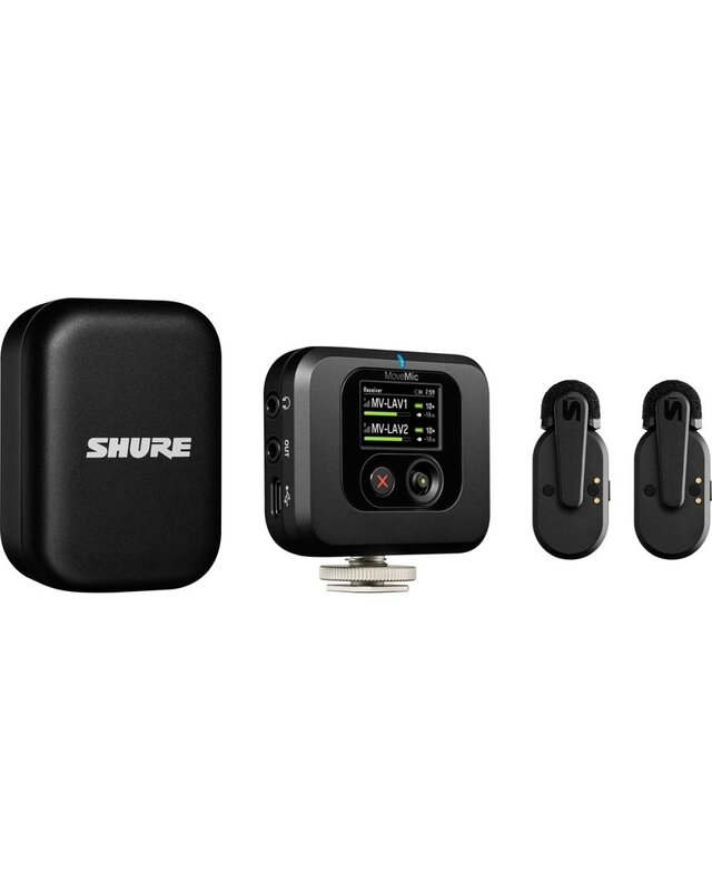 Shure MOVEMIC TWO Wireless Lavs to Phone, Charge Case,