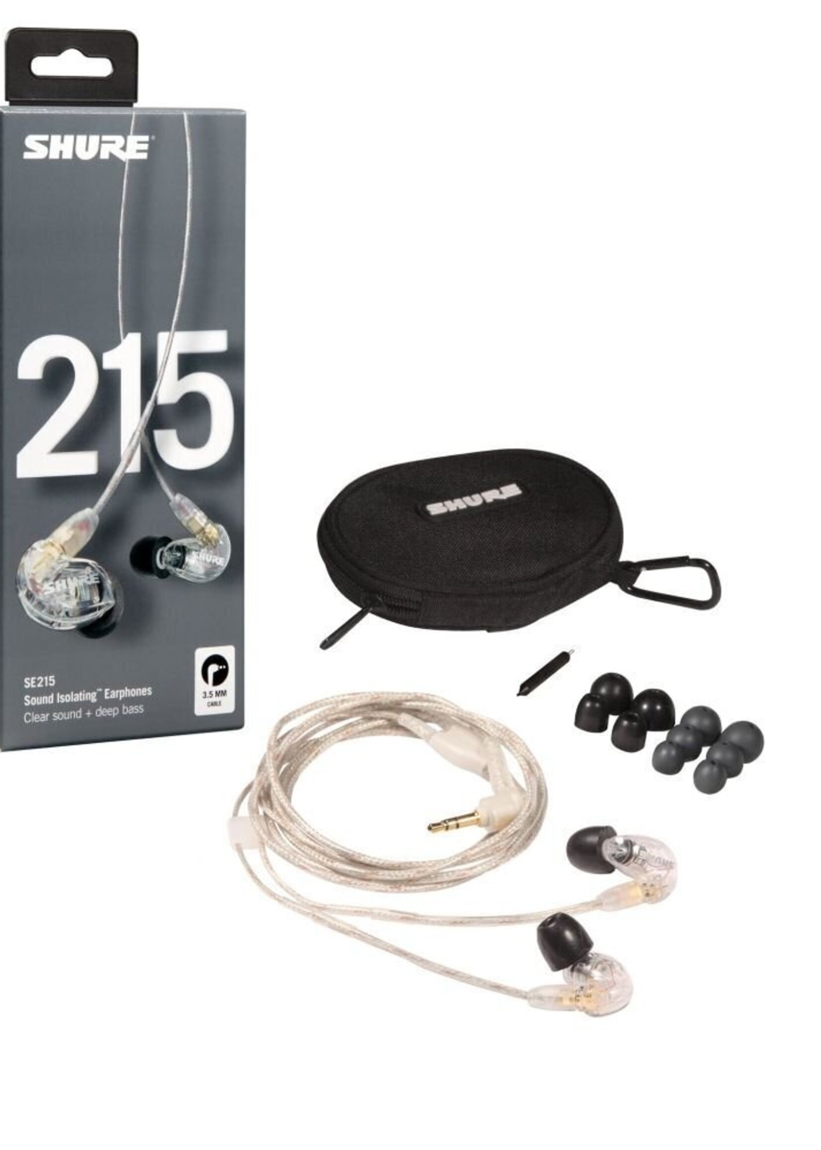 Shure SE215-CL-EFS In-Ear Earphones (Clear)