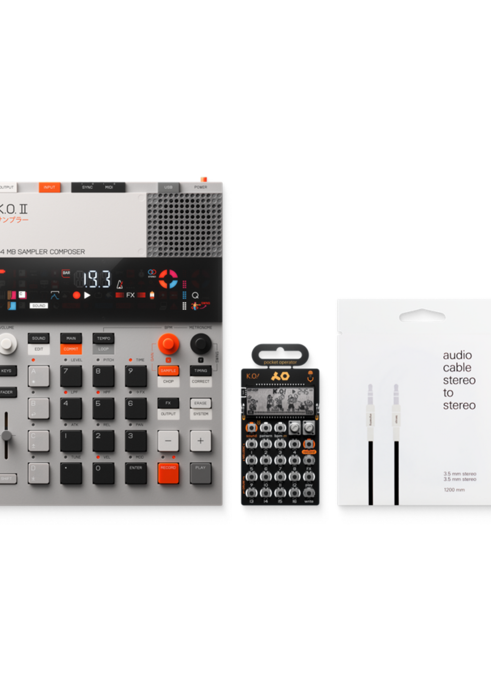 Teenage Engineering EP–133 + PO-33 + textile 3.5mm cable (TE014XS030)