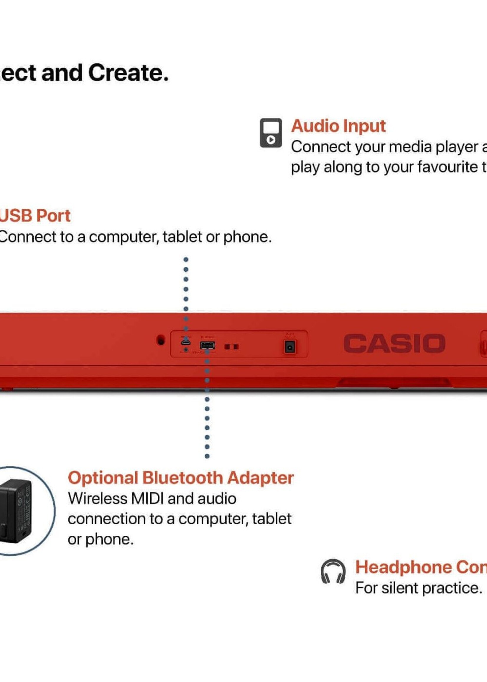 Casio CT-S1 Casiotone Series Keyboard (Red)