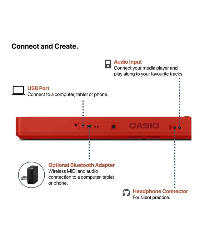 Casio CT-S1 Casiotone Series Keyboard (Red)