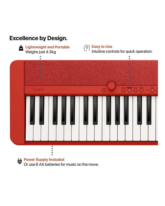 Casio CT-S1 Casiotone Series Keyboard (Red)
