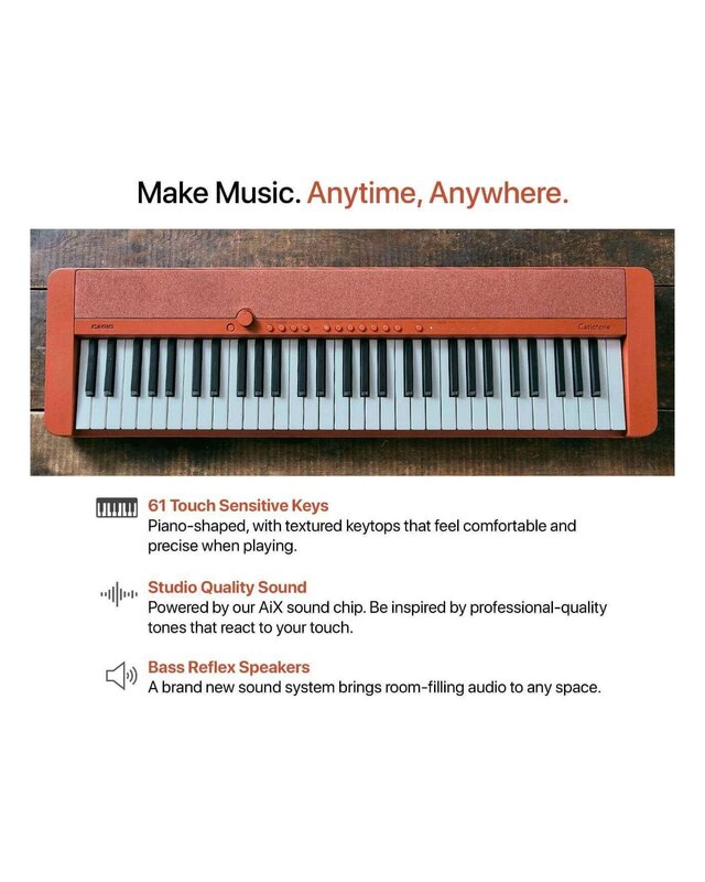 Casio CT-S1 Casiotone Series Keyboard (Red)