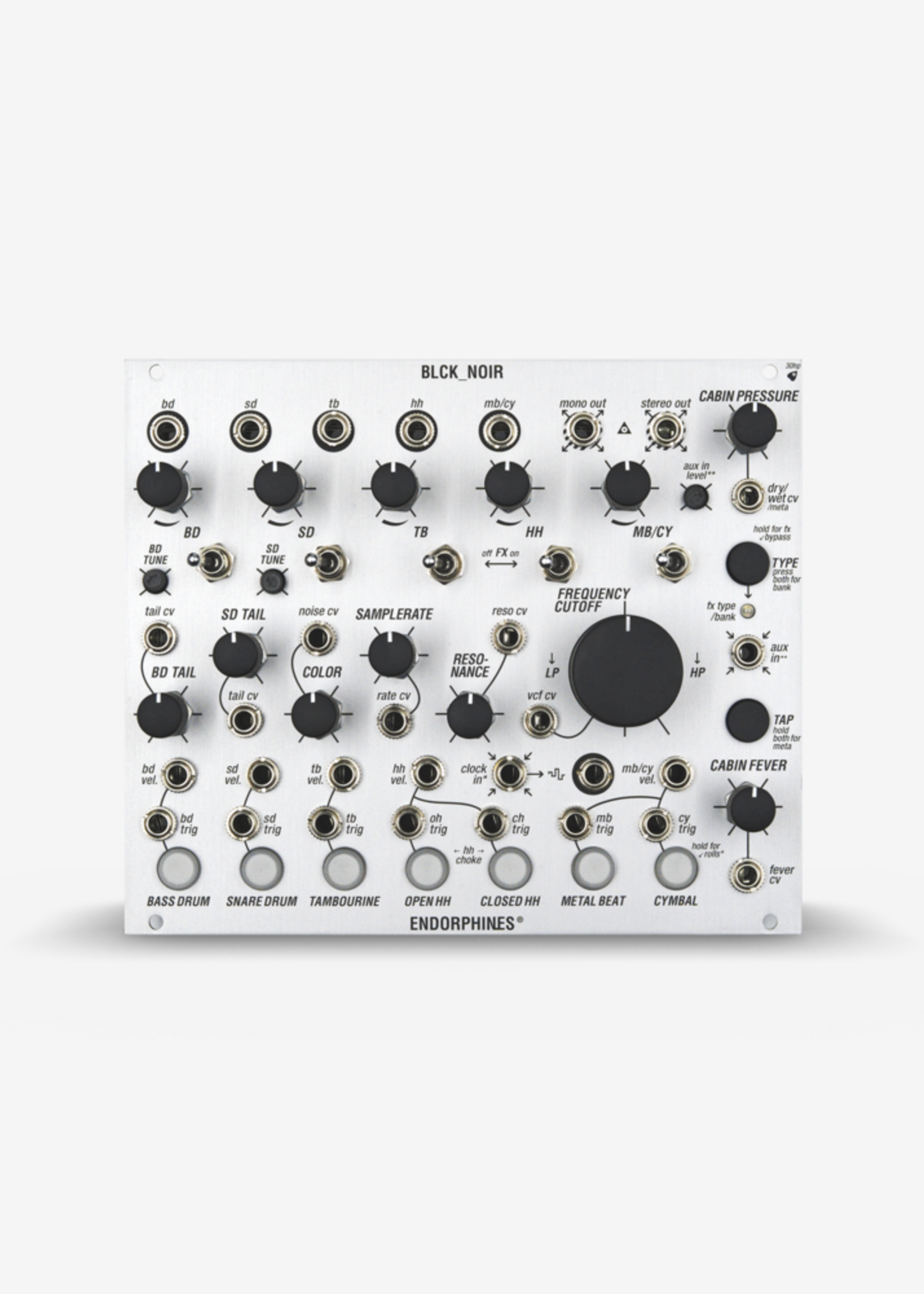Endorphin.es BLCK_NOIR Drum Module Silver