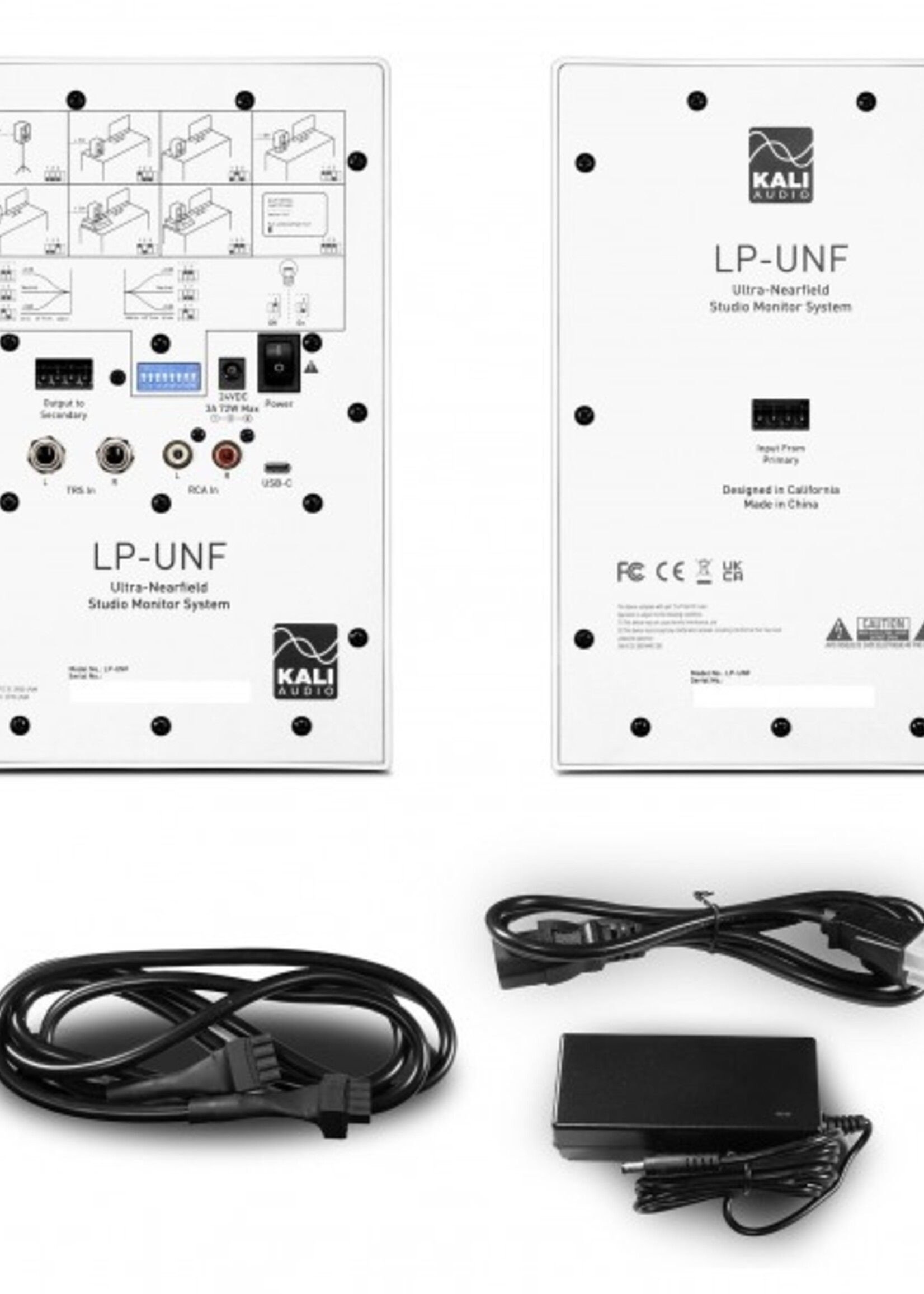 Kali Audio LP-UNF White pair of nearfield monitors