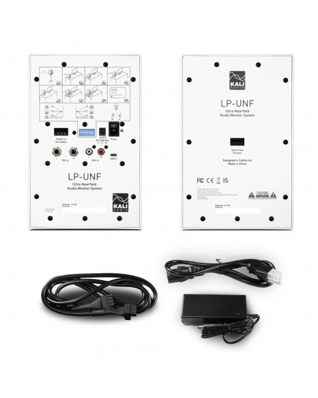 Kali Audio LP-UNF White pair of nearfield monitors