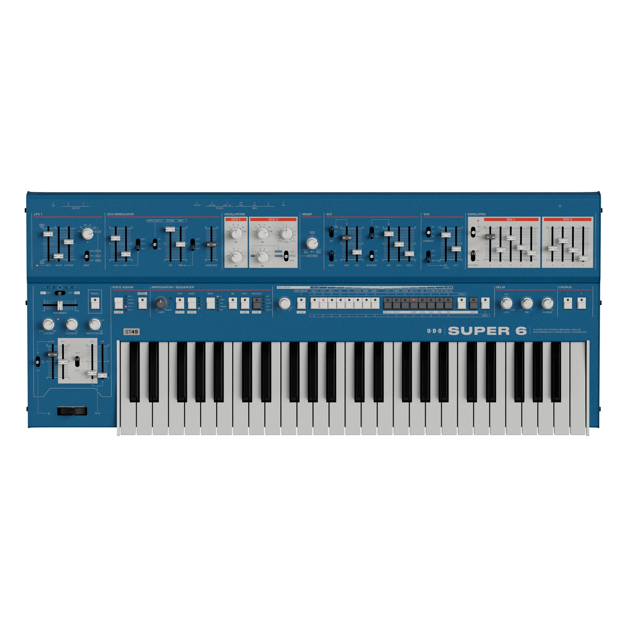 UDO Audio Super 6 ST49 Keyboard Blue