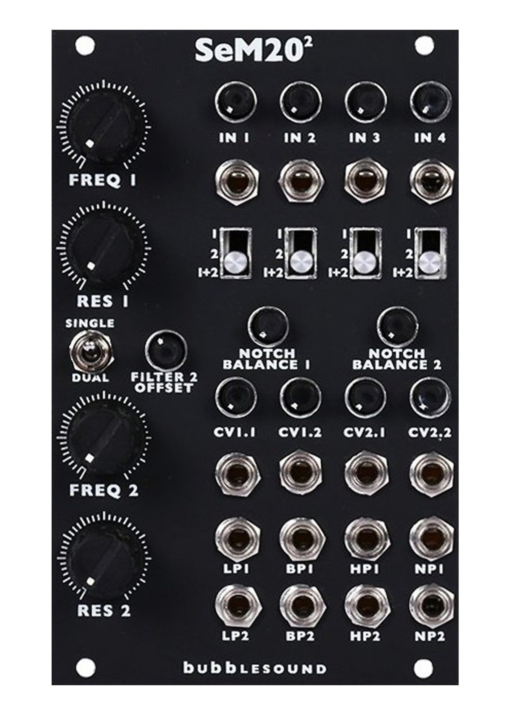 Bubblesound  Dual SeM20 Eurorack Filter Module (Black)