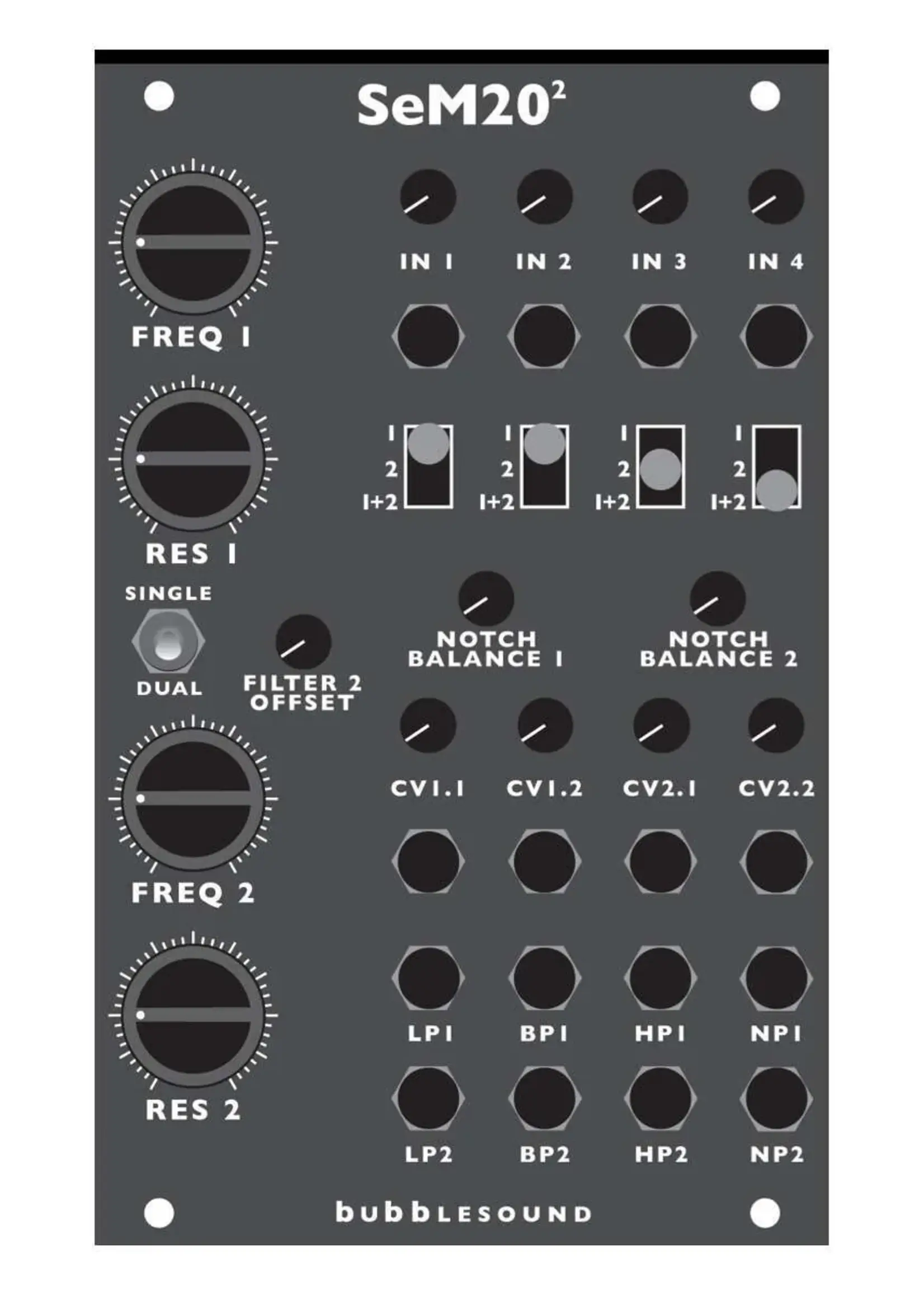Bubblesound  Dual SeM20 Eurorack Filter Module (Black)