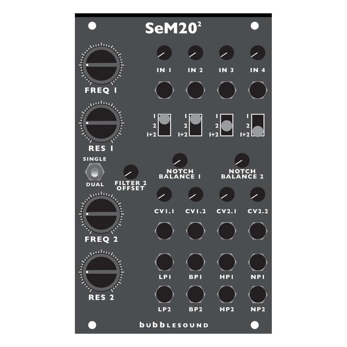 Bubblesound Dual SeM20 Eurorack Filter Module (Black)