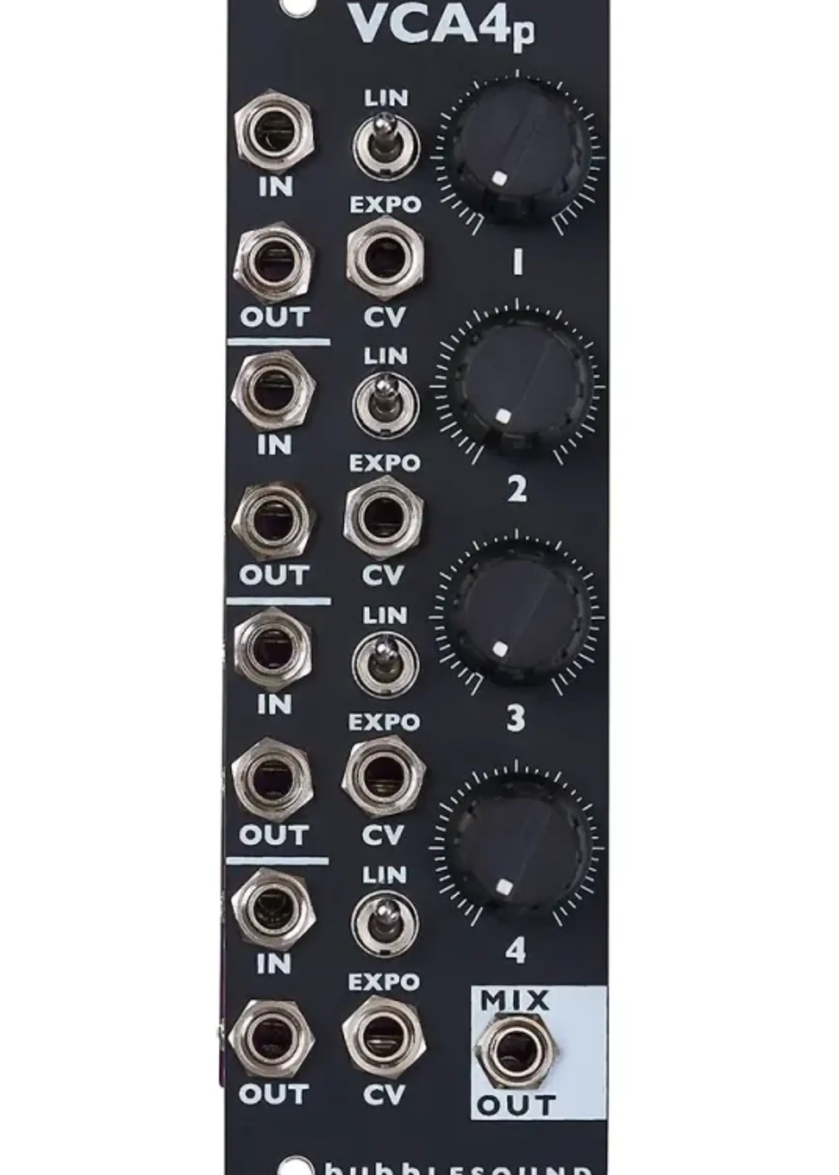 Bubblesound VCA4p Eurorack VCA Module (Black)