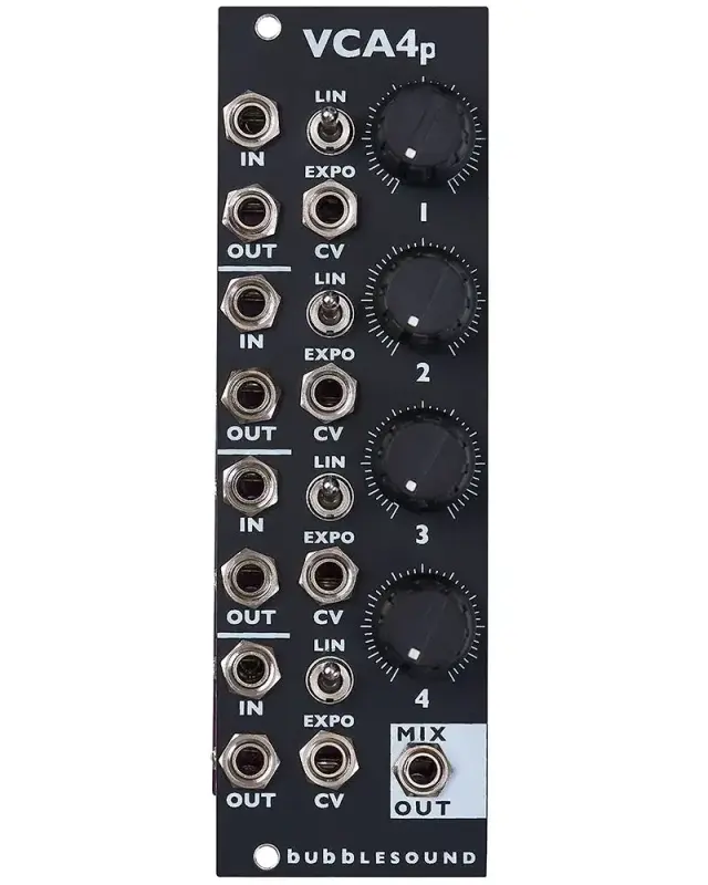 Bubblesound VCA4p Eurorack VCA Module (Black)