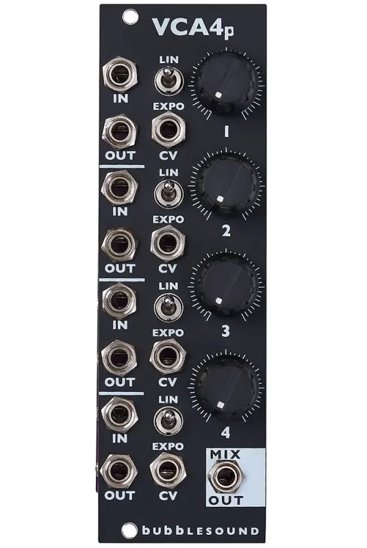 Bubblesound VCA4p Eurorack VCA Module (Black)