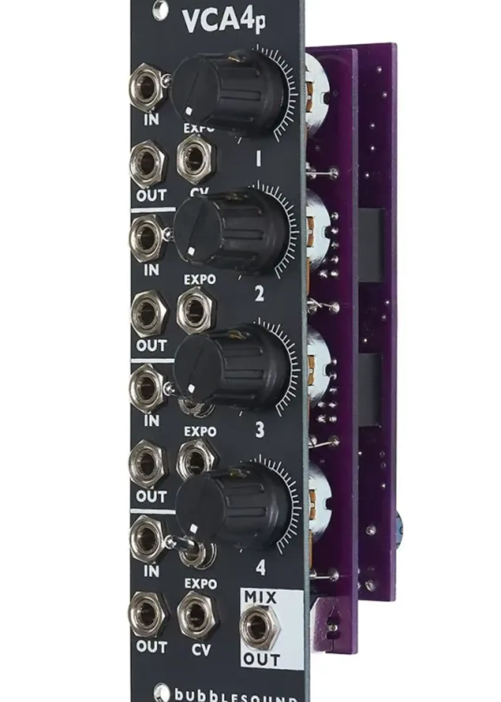Bubblesound VCA4p Eurorack VCA Module (Black)