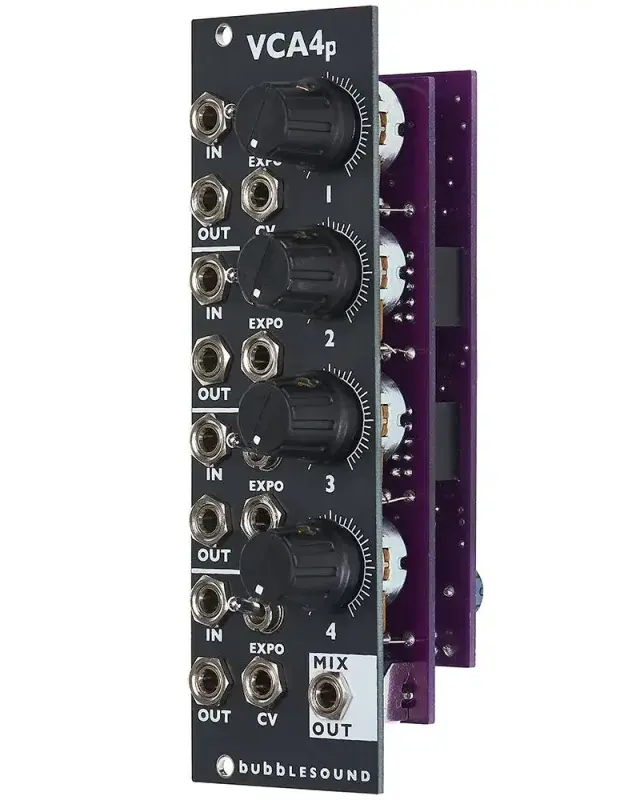Bubblesound VCA4p Eurorack VCA Module (Black)
