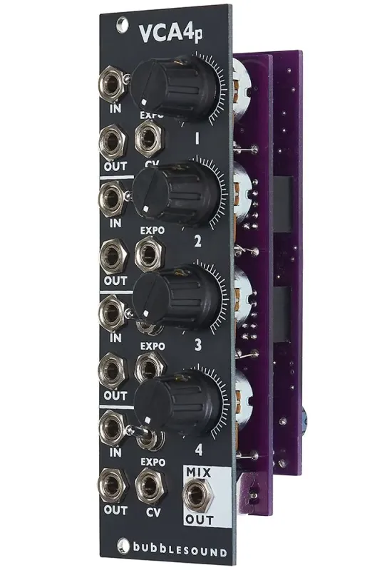 Bubblesound VCA4p Eurorack VCA Module (Black)