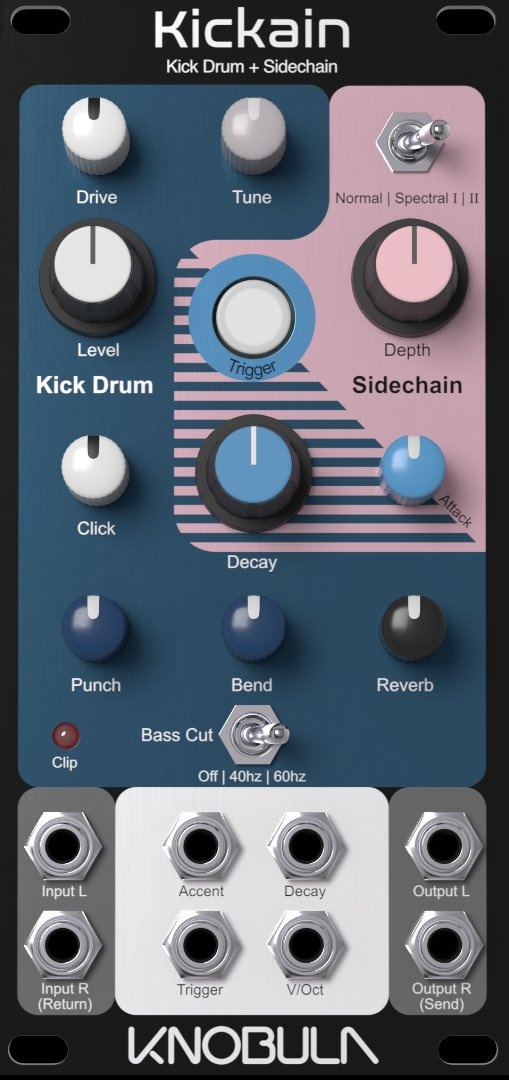 Knobula Kickain Eurorack Bass Drum Module (Mirror)
