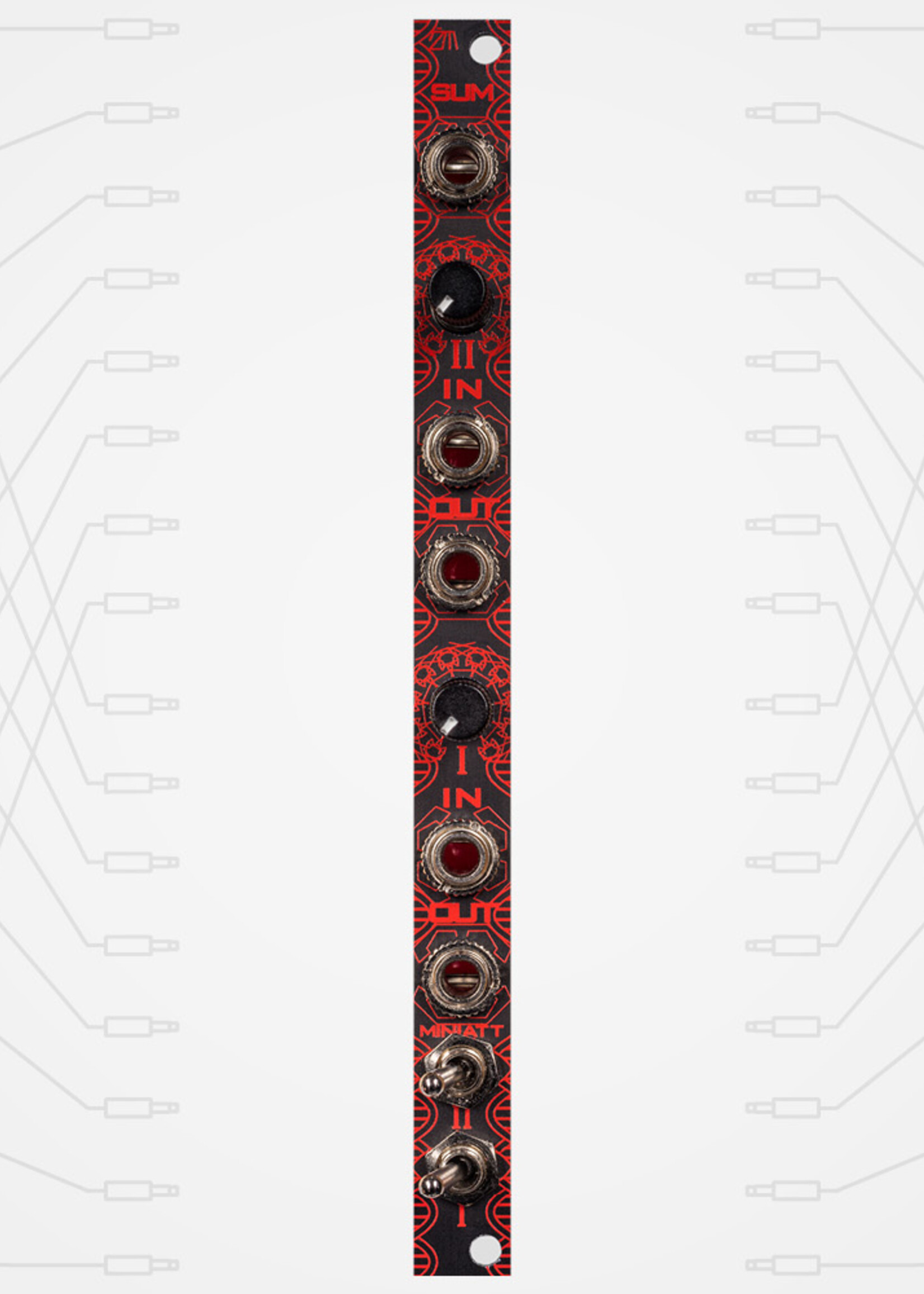 Zlob Modular  Miniatt Eurorack Dual Mute Attenuator Module