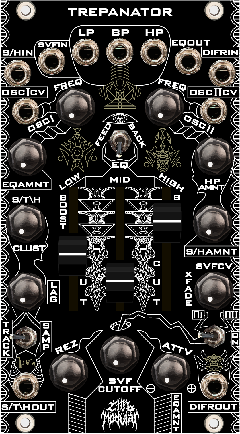 Zlob Modular  Trepanator Eurorack Chaotic Synth Voice Module