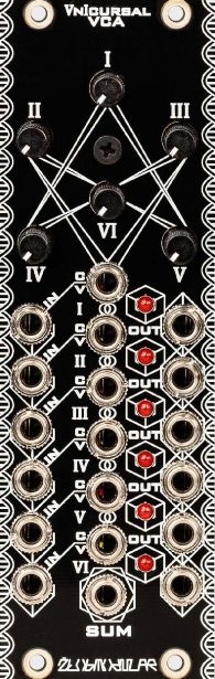 Zlob Modular  Vnicursal Eurorack 6 Channel VCA Module