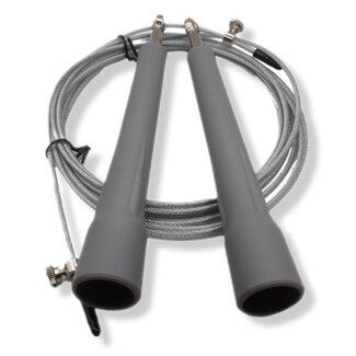 Springtouw.nl Speed rope V1 - Grey - stalen kabel 2.5mm - 300 cm- Verstelbaar