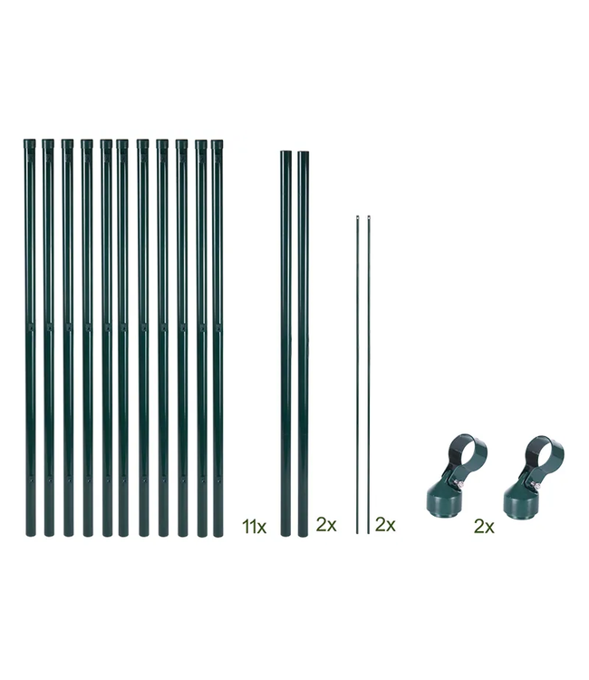 Garmix Jeu de Poteaux 105cm pour Grillage, 11 pièces