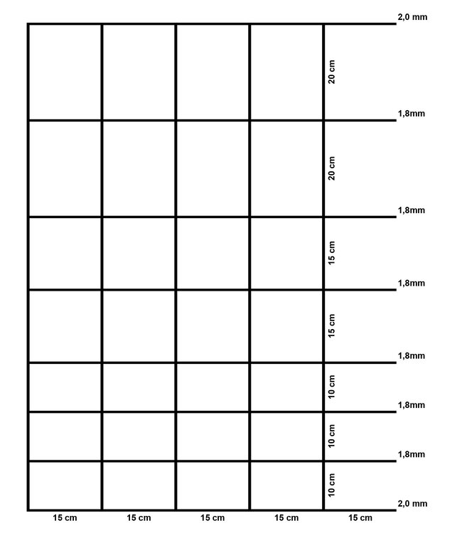 Garmix Grillage à mouton claire 2.00mm/1.80mm 100cm-8-15cm 50m Galvanisée