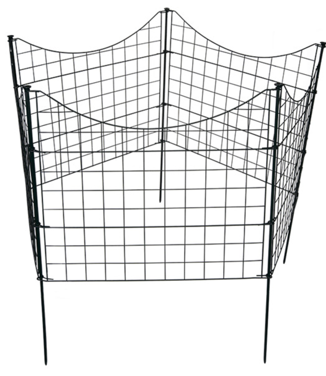 Garmix Grillage concave pour étang et jardin 11 pièces 71x53cm 6X6cm noir