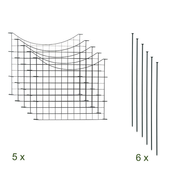 Garmix Grillage concave pour étang et jardin 11 pièces 71x53cm 6X6cm noir