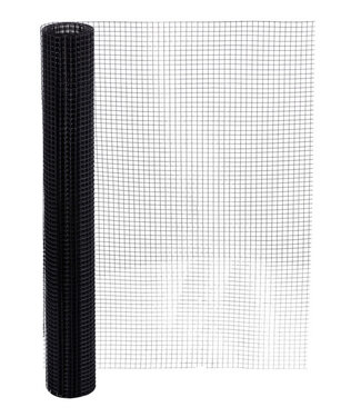 Kence Gaze de volière 12x12mm 0.80mm 100cm x 1m Acier inoxydable revêtu de noir