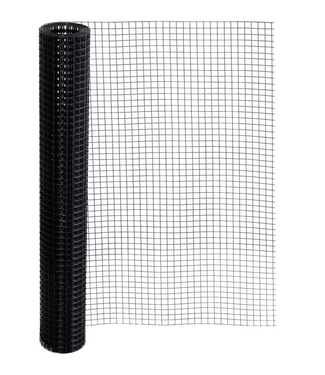 Garmix Gaze de volière 19x19mm 1.00mm 100cm x 25m Acier inoxydable revêtu de noir