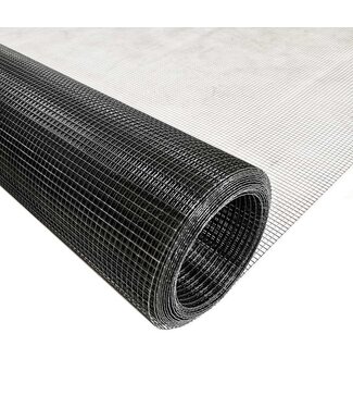 Garmix Gaze de volière 9x9mm 0.80mm 100cm x 25m Acier inoxydable revêtu de noir