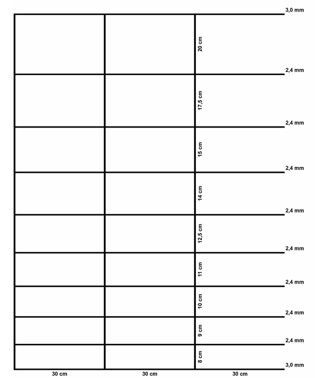Kence Grillage à mouton 120cm 30cm 2.40/3.00mm 50m Galvanisé lourd