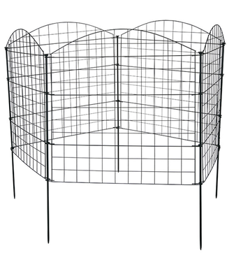 Garmix Grillage de jardin convexe 11 pièces 71x79cm 6X6cm noir