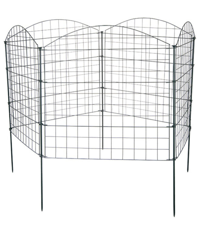 Garmix Grillage de jardin convexe 11 pièces 71x79cm 6X6cm vert