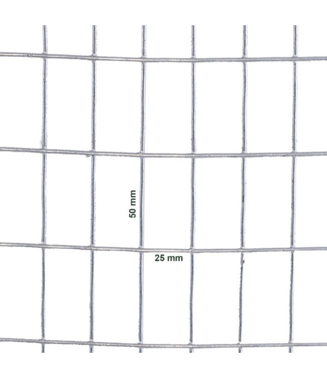 Garmix Grillage de vollière 25 x 50mm 2.1mm 100cm x 5m galvanisé