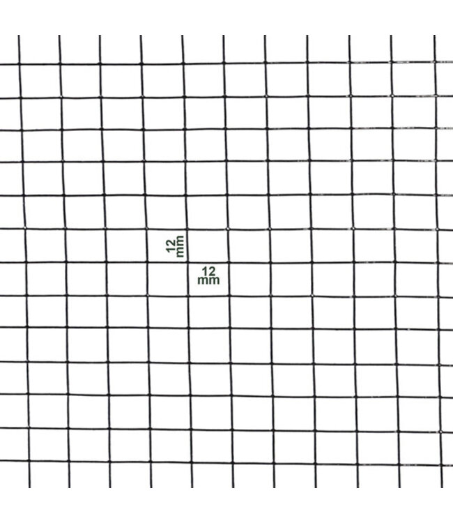 Kence Gaze de volière 12x12mm 1.00mm 100cm x 1m Acier inoxydable revêtu de noir