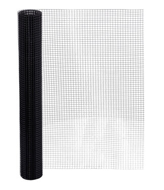 Garmix Gaze de volière 12x12mm 1.00mm 100cm x 25m Acier inoxydable revêtu de noir