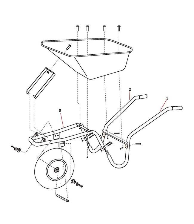Garmix Garmix Brouette avec pneu anti-fuite 100 litres max 250kg