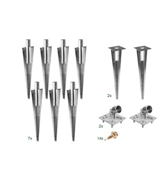 Garmix Jeu de supports de poteaux 7x pour poteaux ronds 34 mm
